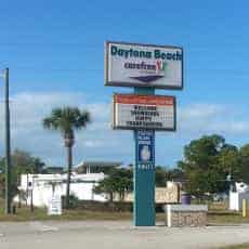 Carefree RV Resorts Daytona Beach in Port Orange Florida Sign