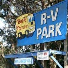 Happy Traveler RV Park in Thonotosassa Florida Sign