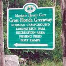 Rodman Campground near Palatka Florida Sign