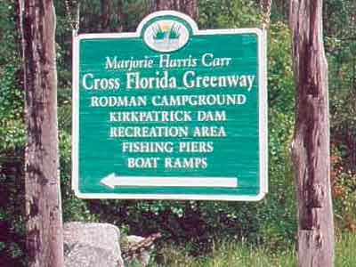 Rodman Campground near Palatka Florida Sign
