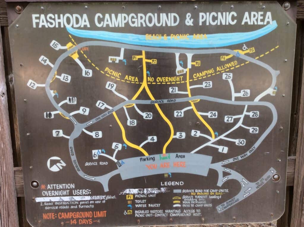 Map of Fashoda Campground