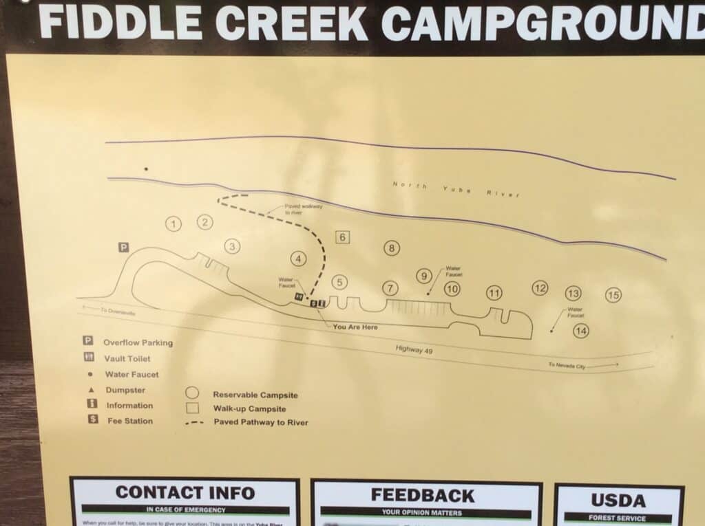 Map of Fiddle Creek Campground